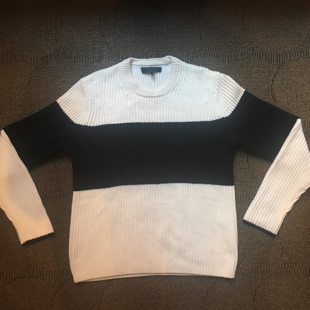 Rag & Bone - Color Block Heavy Knit Sweater, Large - image 2